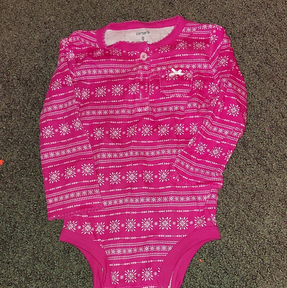 Hot pink fair aisle onesie